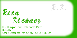 rita klepacz business card